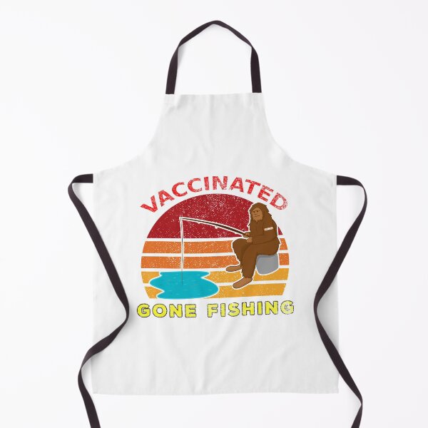 Item preview, Vaccinated Big Foot Skunk Ape Gone Fishing Sunset Distressed White BG designed and sold by KeysTreasures.