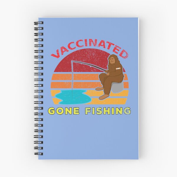 Item preview, Vaccinated Big Foot Skunk Ape Gone Fishing Sunset Distressed Blue BG designed and sold by KeysTreasures.