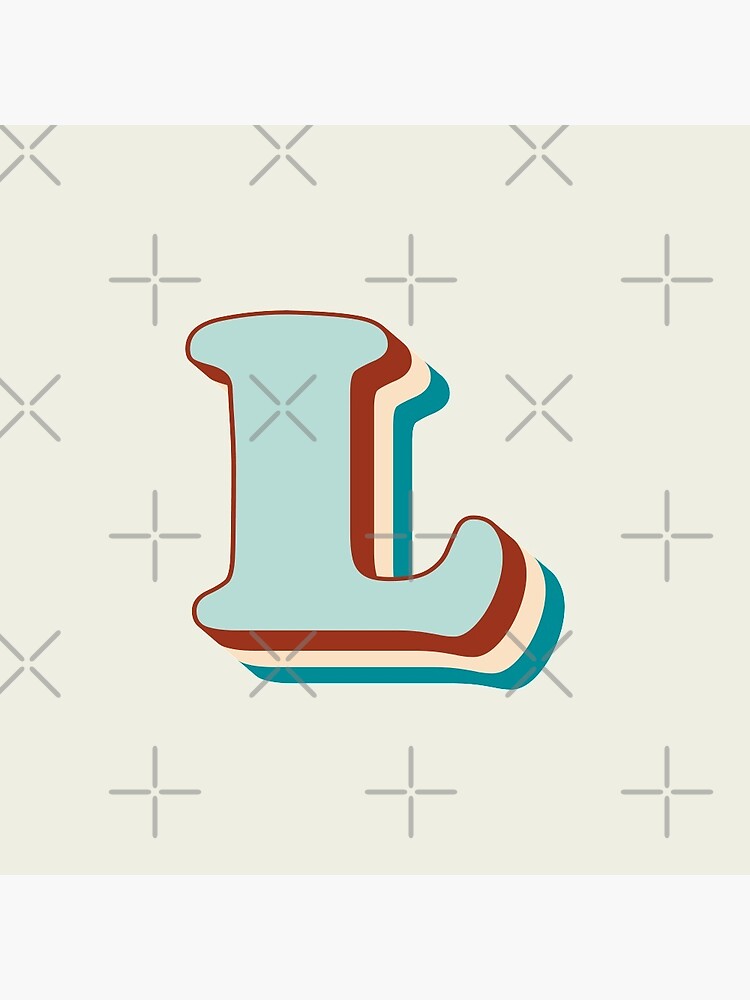 Letter L initial groovy retro font vintage lettering typography