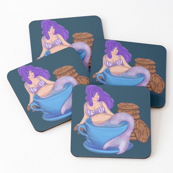 Item preview, Chubby little mermaid in a cap with cookie  designed and sold by Deviarty.