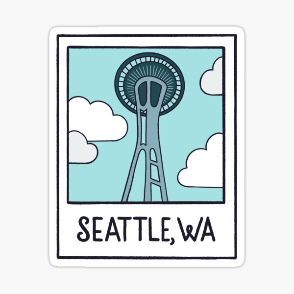 Seattle Space Needle Polaroid Sticker
