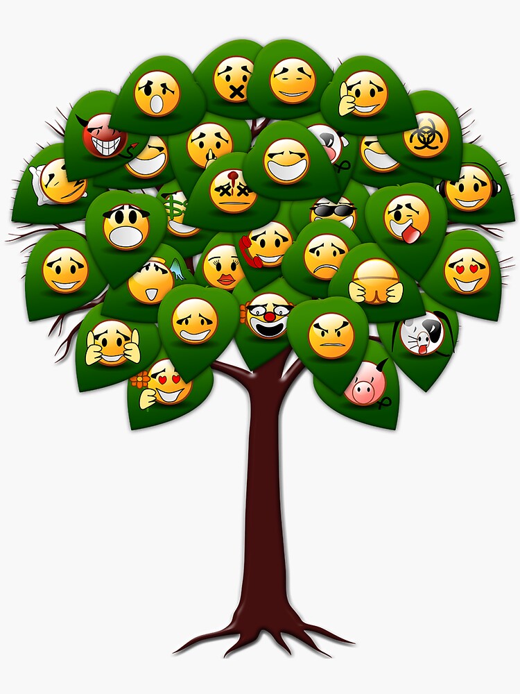 "emoji tree" Sticker for Sale by bettymckie Redbubble