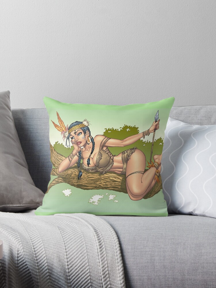 bouncing boobies Throw Pillow by Visual Bucket