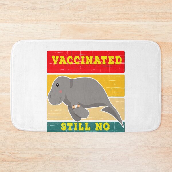 Item preview, Vaccinated Manatee Still No Hugging Sunset Distressed White BG designed and sold by KeysTreasures.