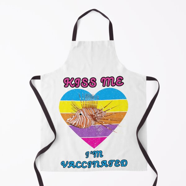 Item preview, Kiss Me I Am Vaccinated Lionfish Rainbow Heart Distressed White BG designed and sold by KeysTreasures.