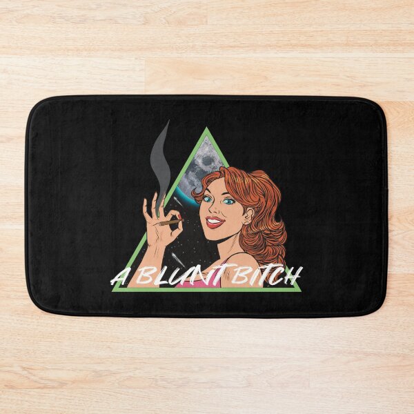 Item preview, A Blunt Bitch -Stoner Girl smoking a blunt with space background- Marijuana Cannabis Stoner Girl designed and sold by YomeHayin.