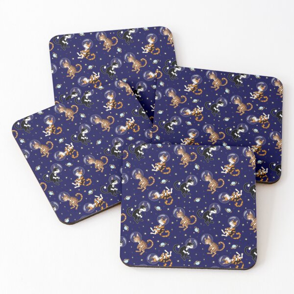 Item preview, Brave cats astronauts lost in outer space but not defeated yet - Pattern - Funny Cat designed and sold by ShyOwlet.