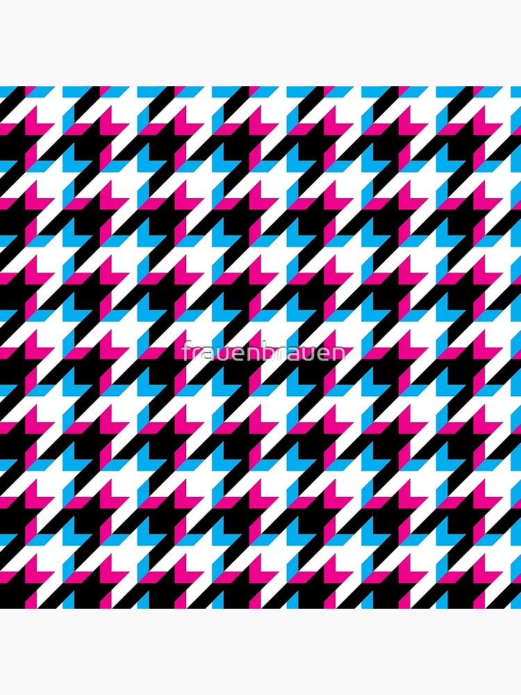 houndstooth straight cyan magenta glitch Poster for Sale by frauenbrauen