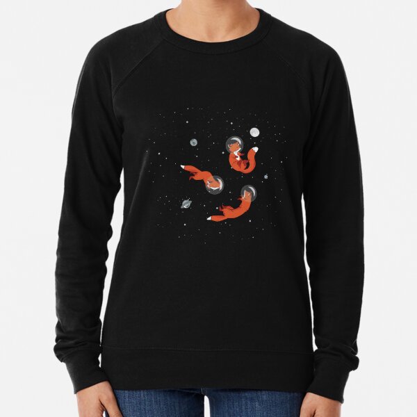 Foxes Of The Universe Floating In Space Lightweight Sweatshirt