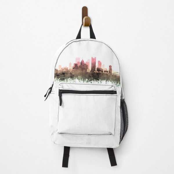 Item preview, Pittsburgh Skyline Watercolor Blush Taupe Green by Zouzounio Art designed and sold by zouzounioart.