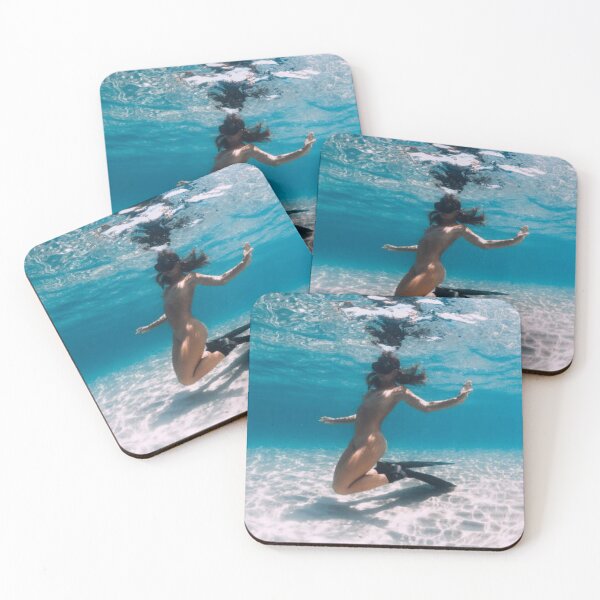 Item preview, woman free diver in blue ocean designed and sold by Pantelis-design.