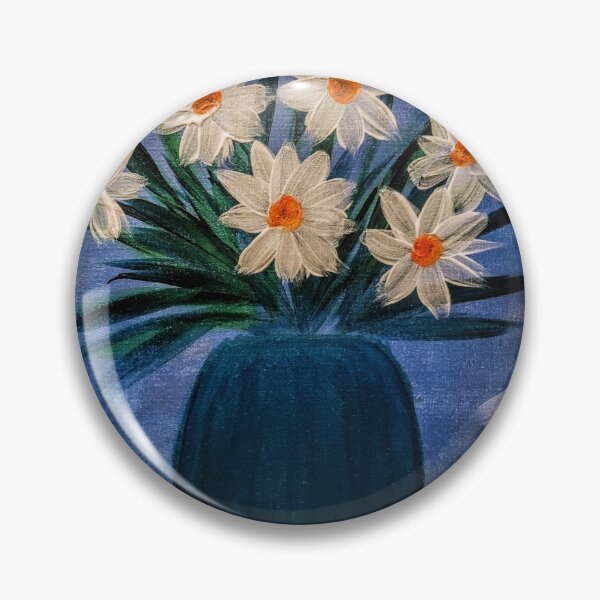 Item preview, Daisy's in turquoise glass vase  designed and sold by kkartwork.