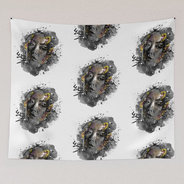 Item preview, Japanese girl and kanji on gray background designed and sold by AbinSur99.