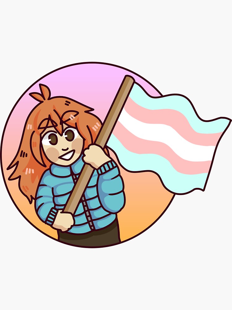 Thumbnail 3 of 3, Sticker, Madeline Trans Pride designed and sold by moobloom.