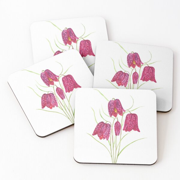 Item preview, hand painted red snake head fritillary watercolor designed and sold by ColorandColor.