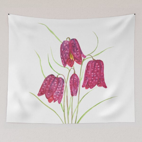 Item preview, hand painted red snake head fritillary watercolor designed and sold by ColorandColor.