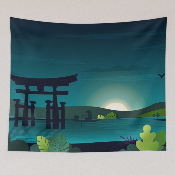 Item preview, Peaceful lake and torii designed and sold by AbinSur99.