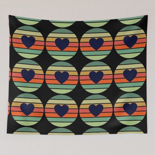 Item preview, Retro Sunset Heart Pattern designed and sold by BlakefourDesign.