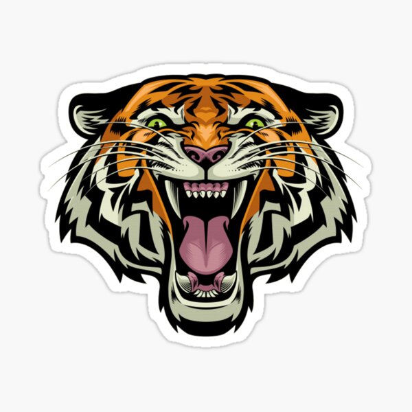 Tiger angry reaction expresion facial emoji vector. Jungle cat animal evil  mad face bares teeth. Crazy smile with negative emotion. Frustrated anger e  Stock Vector Image & Art - Alamy