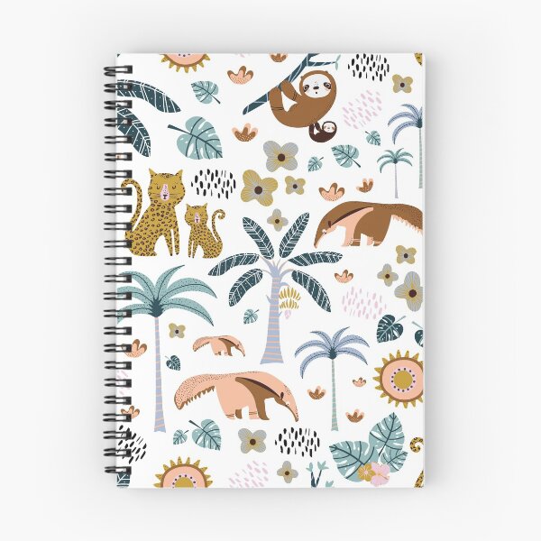 Item preview, Leopards,sloths and ant-eater animal of South America and tropical plants designed and sold by CrisBanana.