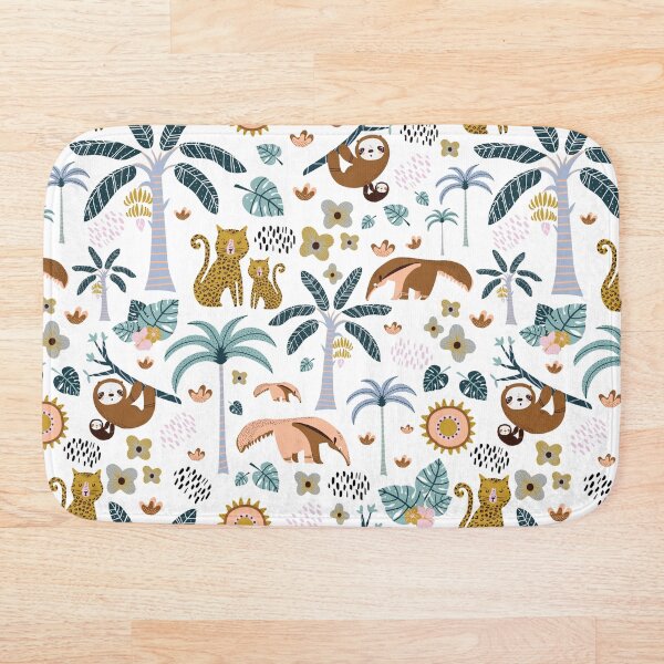 Item preview, Leopards,sloths and ant-eater animal of South America and tropical plants designed and sold by CrisBanana.