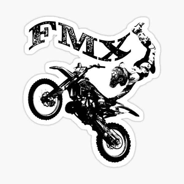Pegatina Cuadrada Trucos FMX de Carreras Motocross de estilo libre p