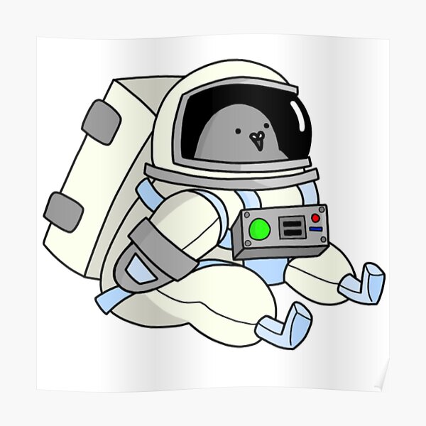 Astronaut sitting pigeon Poster