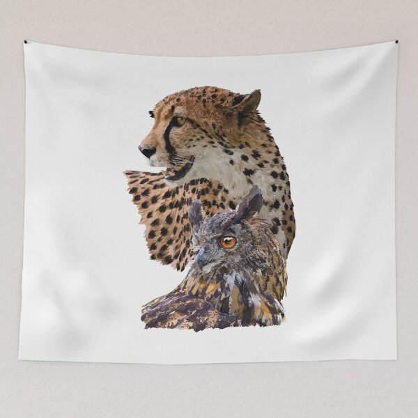 Item preview, Cheetah and owl designed and sold by obscurite.