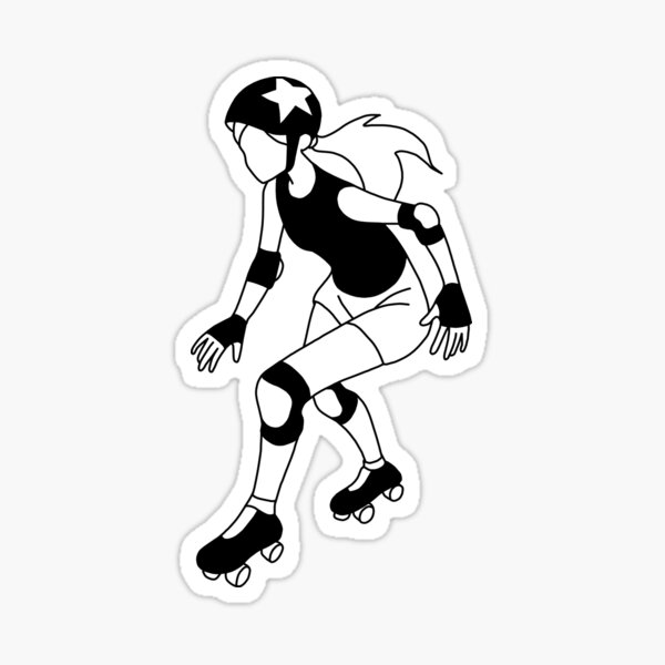 Female Roller Derby Sticker For Sale By Line On Line Redbubble 