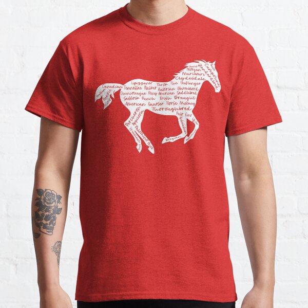 Aperçu de l'œuvre Silhouette de cheval en cours d'exécution avec des races de chevaux créée et vendue par TheMurphyGirl.