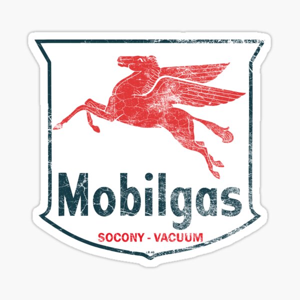 Mobil Gas - Vintage Retro Gasoline Poster Sticker