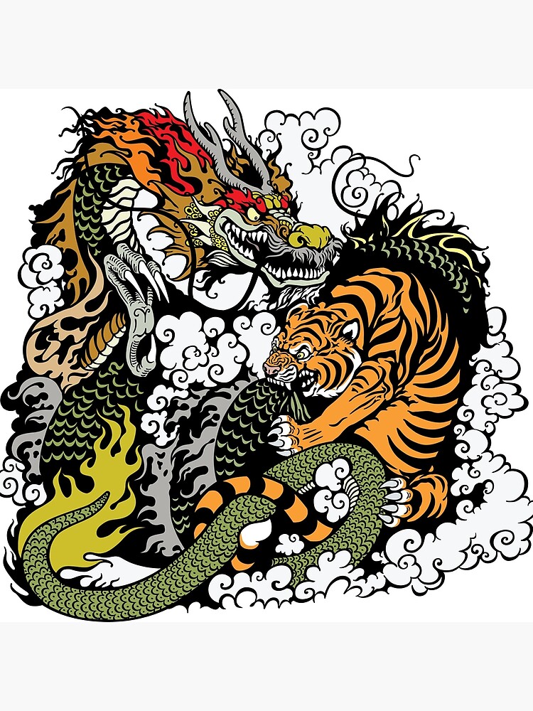 Snake And Tiger Fighting, Tattoo Vector Illustration #2 Digital Art by Dean  Zangirolami - Pixels