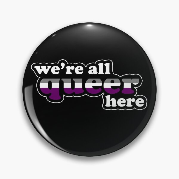 Item preview, We're All Queer Here Asexual Pride Retro Outline Design designed and sold by Bumblefuzzies.