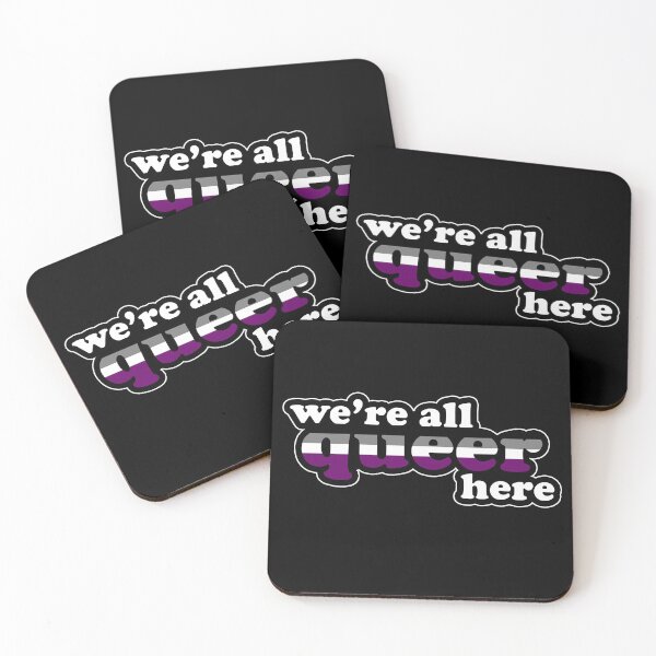 Item preview, We're All Queer Here Asexual Pride Retro Outline Design designed and sold by Bumblefuzzies.