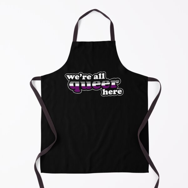 Item preview, We're All Queer Here Asexual Pride Retro Outline Design designed and sold by Bumblefuzzies.
