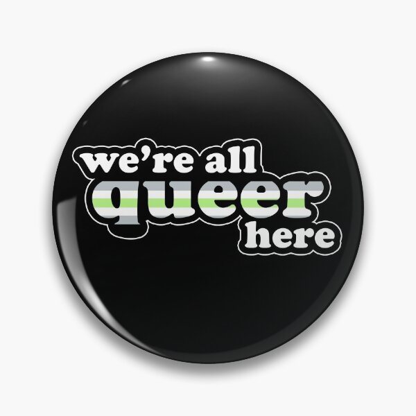 Item preview, We're All Queer Here Agender Pride Retro Outline Design designed and sold by Bumblefuzzies.