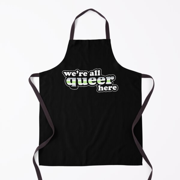 Item preview, We're All Queer Here Agender Pride Retro Outline Design designed and sold by Bumblefuzzies.