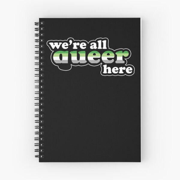 Item preview, We're All Queer Here Aromantic Pride Retro Outline Design designed and sold by Bumblefuzzies.