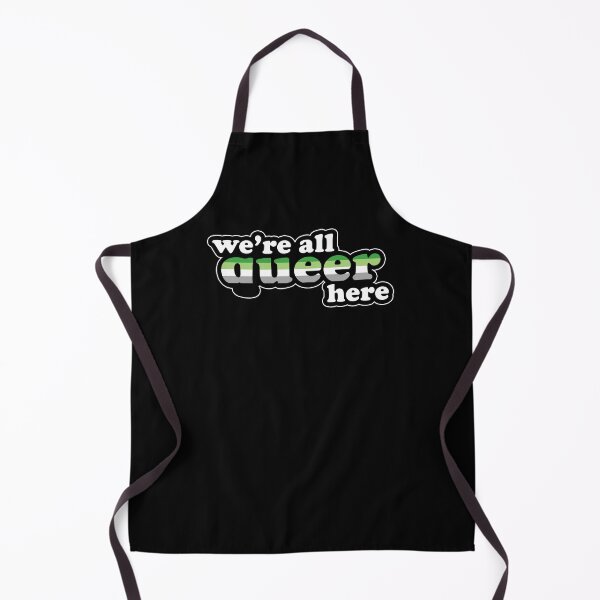 Item preview, We're All Queer Here Aromantic Pride Retro Outline Design designed and sold by Bumblefuzzies.