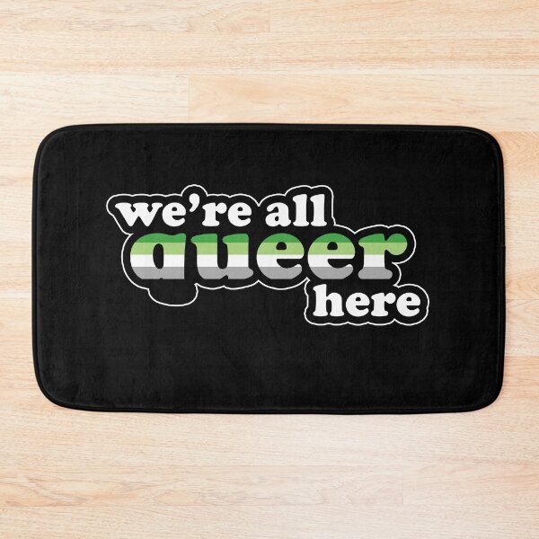 Item preview, We're All Queer Here Aromantic Pride Retro Outline Design designed and sold by Bumblefuzzies.