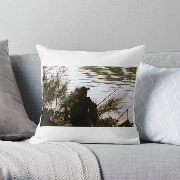 Old man and a river. Throw Pillow