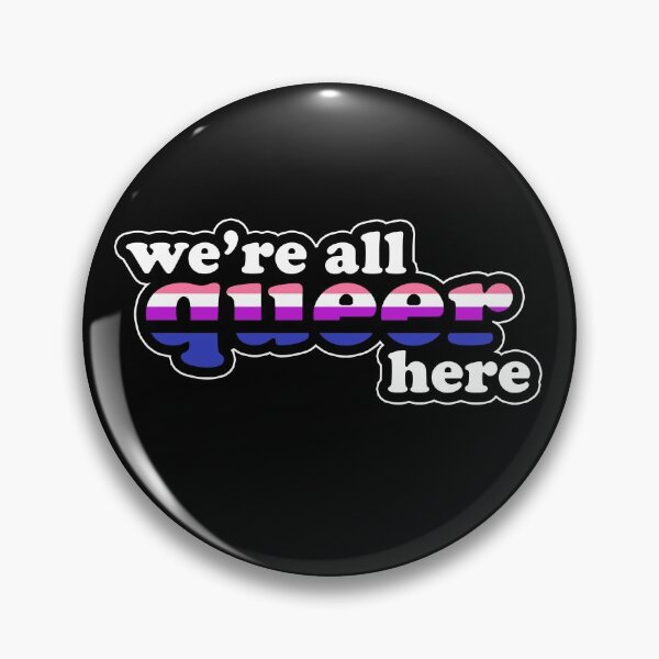 Item preview, We're All Queer Here Genderfluid Pride Retro Outline Design designed and sold by Bumblefuzzies.