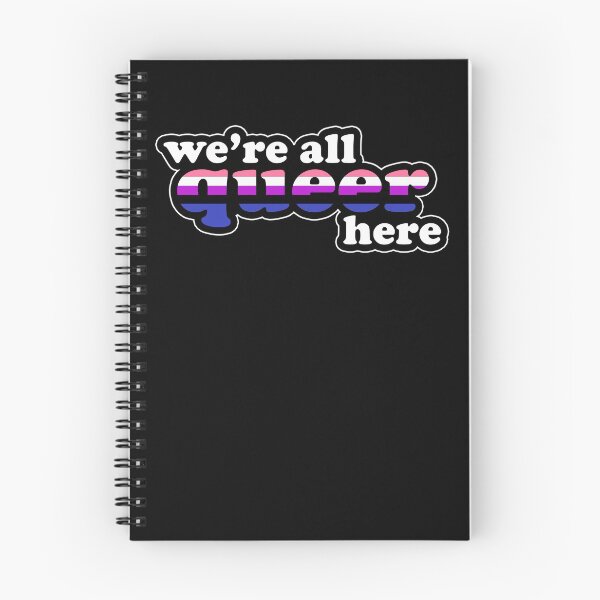Item preview, We're All Queer Here Genderfluid Pride Retro Outline Design designed and sold by Bumblefuzzies.