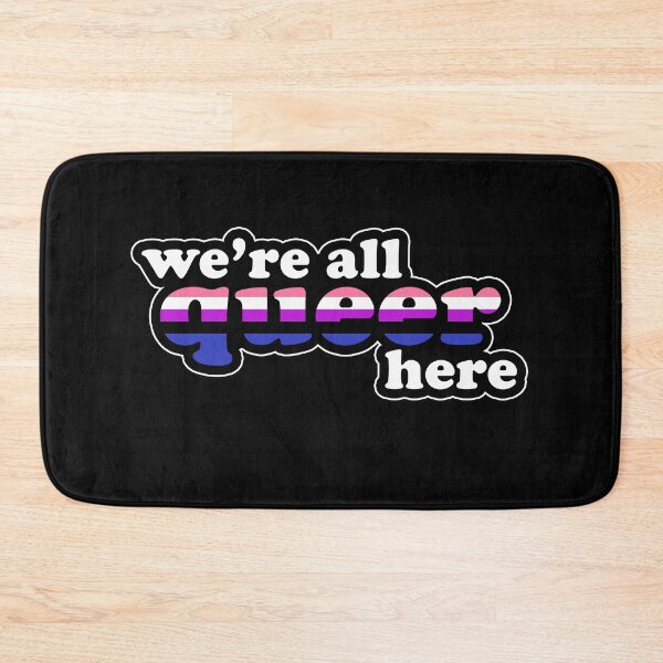 Item preview, We're All Queer Here Genderfluid Pride Retro Outline Design designed and sold by Bumblefuzzies.