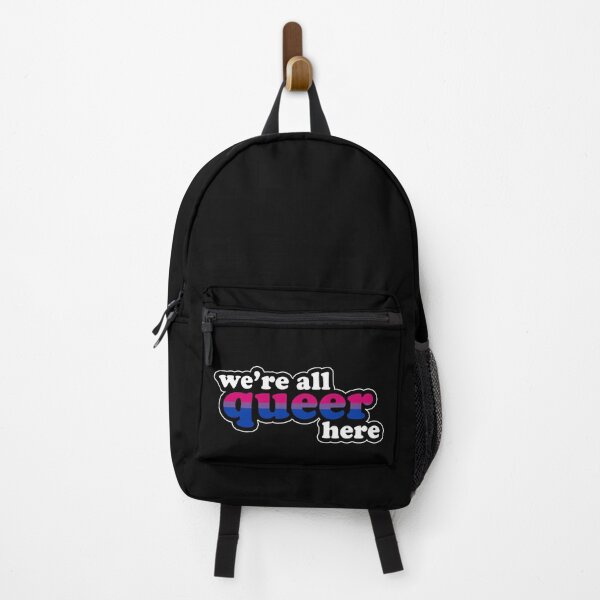 Item preview, We're All Queer Here Bisexual Pride Retro Outline Design designed and sold by Bumblefuzzies.