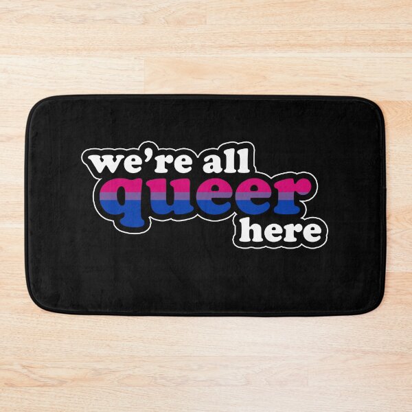 Item preview, We're All Queer Here Bisexual Pride Retro Outline Design designed and sold by Bumblefuzzies.