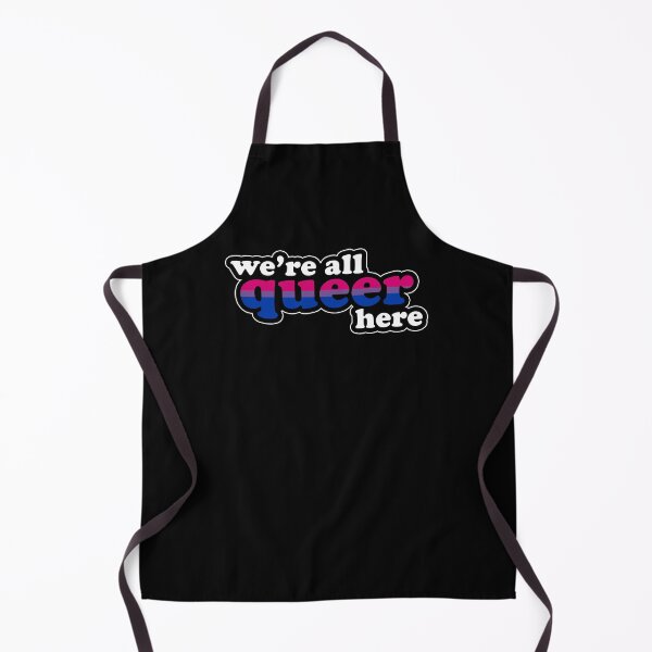 Item preview, We're All Queer Here Bisexual Pride Retro Outline Design designed and sold by Bumblefuzzies.