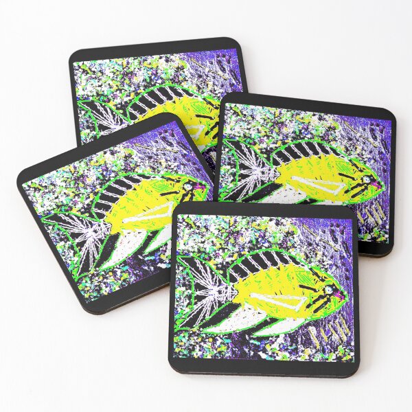 Item preview, Neon Coral String Art Fish by Christiane Marie designed and sold by CM37.