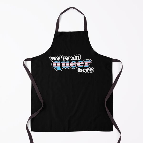 Item preview, We're All Queer Here Transgender Pride Retro Outline Design designed and sold by Bumblefuzzies.