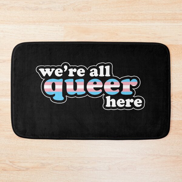 Item preview, We're All Queer Here Transgender Pride Retro Outline Design designed and sold by Bumblefuzzies.